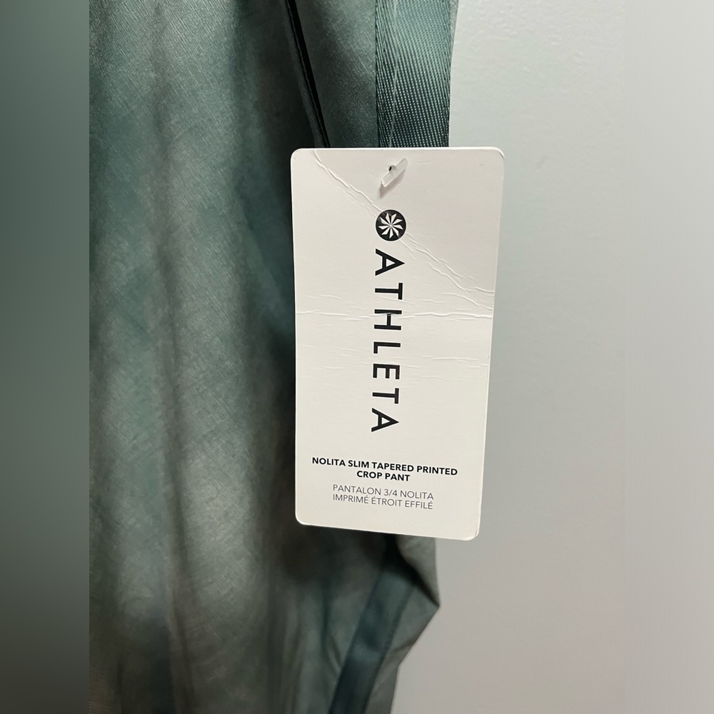 Athleta size 18 Nolita Printed Green Denali Crop Slim-taper Business Casual Pant - Picture 3 of 6
